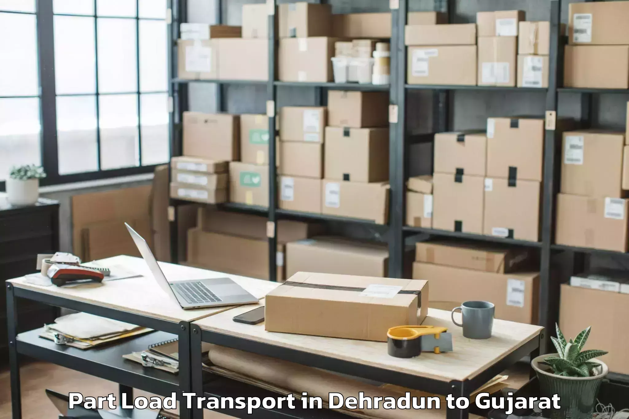 Easy Dehradun to Amod Part Load Transport Booking